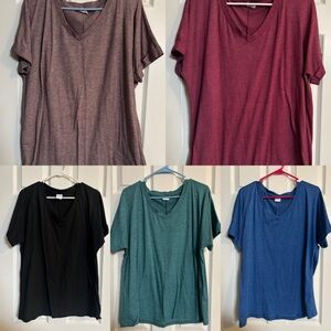 Wiholl V-Neck Short Sleeve Tops